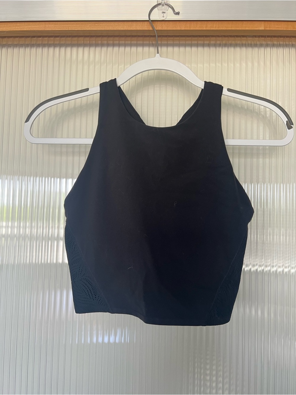 Athleta Conscious Luxe Lace Crop Top - Black, Small